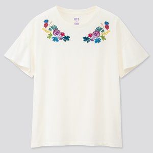 Uniqlo x Anna Sui white floral t-shirt